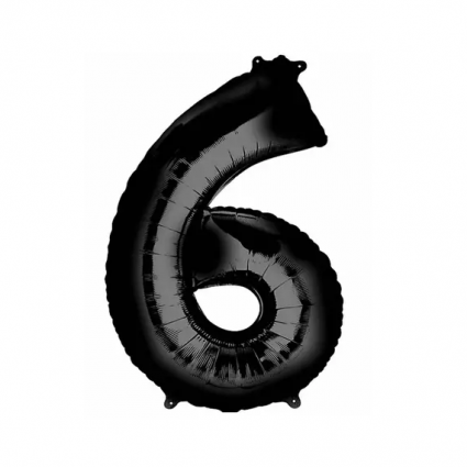 Globo numero metalizado negro 40cm x 1u.