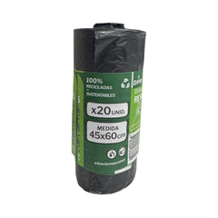 Bolsa residuo 45x60 B/D negra x 20u.