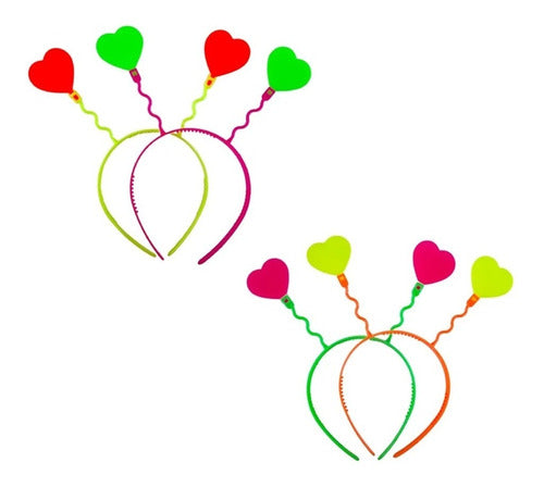 Vincha plástica fluo x 4 unidades.