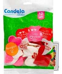 Globo 12" impreso corazón frases x 12un. liquidación