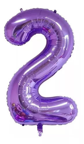 Globo numero metalizado violeta 40cm x 1u.