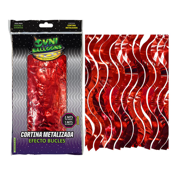 Cortina metalizada bucle 2x1metro x 1u.