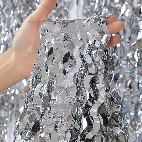 Cortina metalizada bucle 2x1metro x 1u.