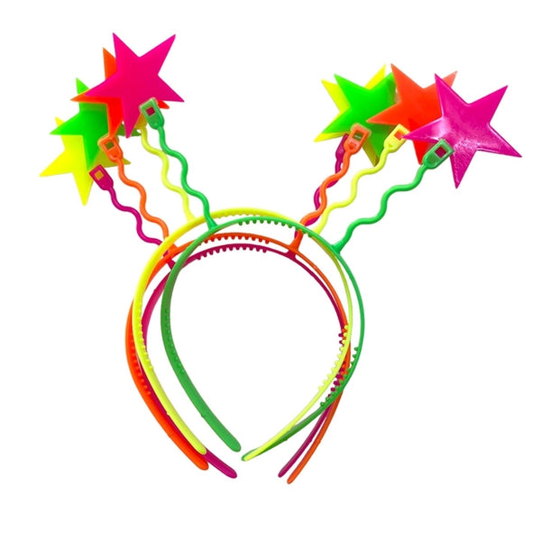 Vincha plástica fluo x 4 unidades.