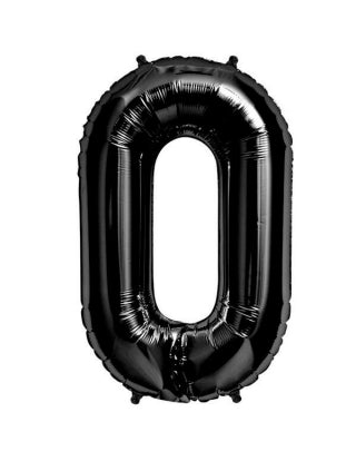 Globo numero metalizado negro 40cm x 1u.