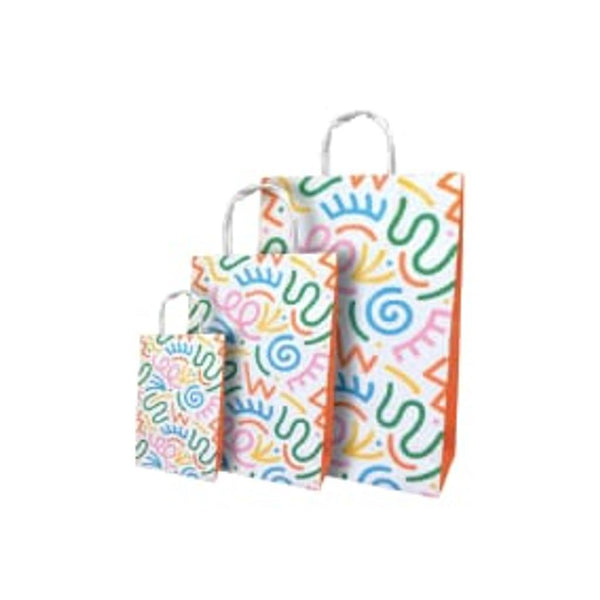 Bolsa papel con manija G1 (12x19x6cm) x 10u.