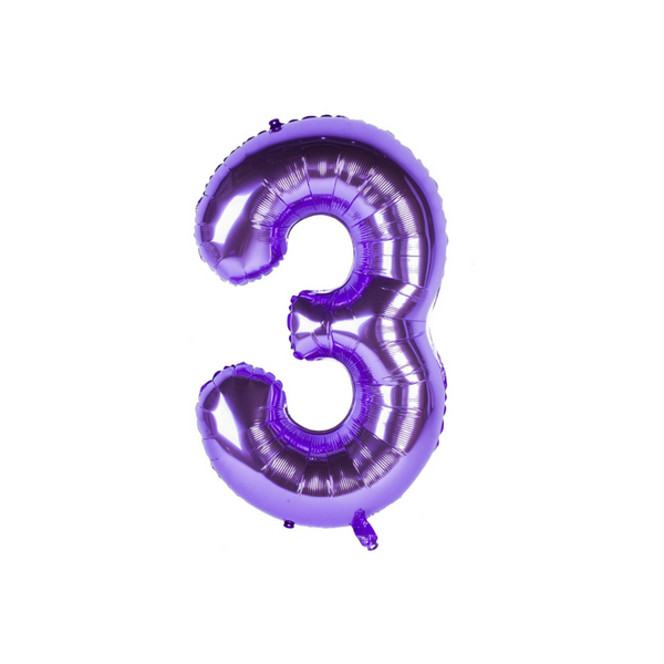 Globo numero metalizado violeta 40cm x 1u.