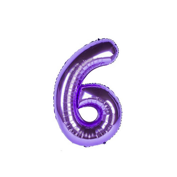 Globo numero metalizado violeta 40cm x 1u.