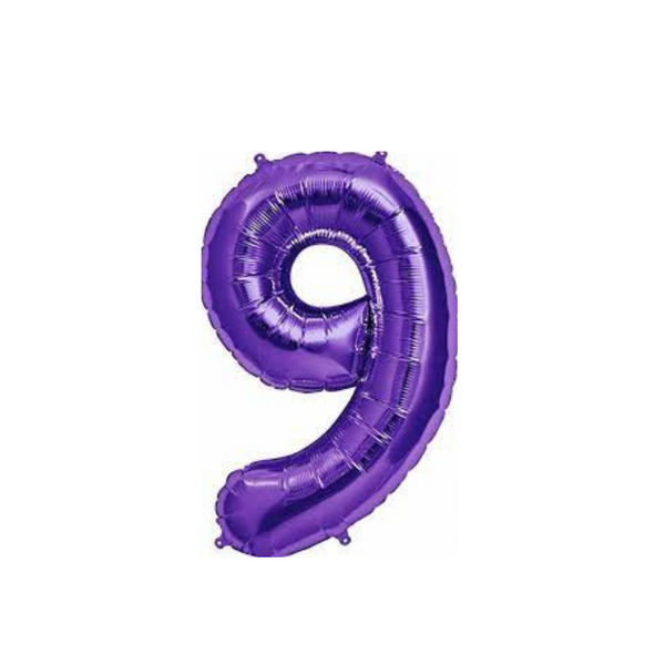 Globo numero metalizado violeta 40cm x 1u.