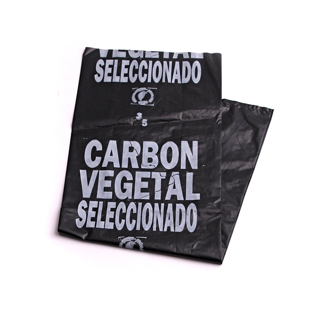 Bolsa carbón PE 28x60cm 3kg impresa x 100un.