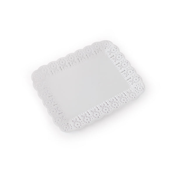 Plato blonda rectangular x paq.