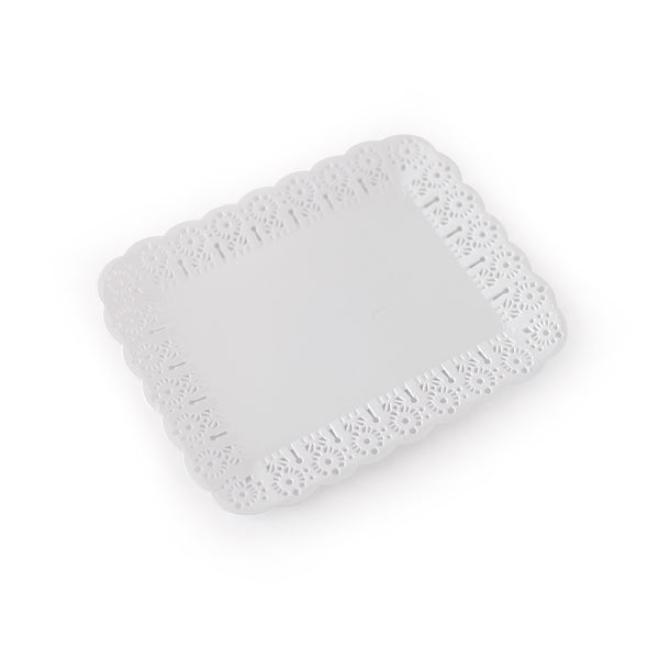 Plato blonda rectangular x paq.