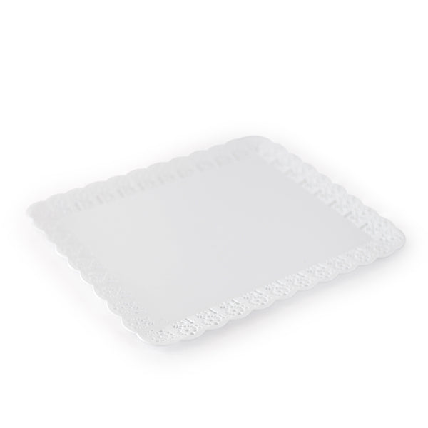 Plato blonda rectangular x paq.