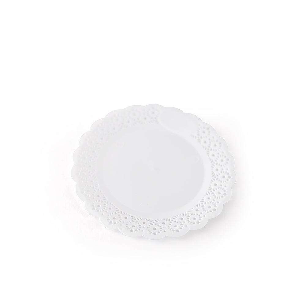 Plato blonda redondo x paq.