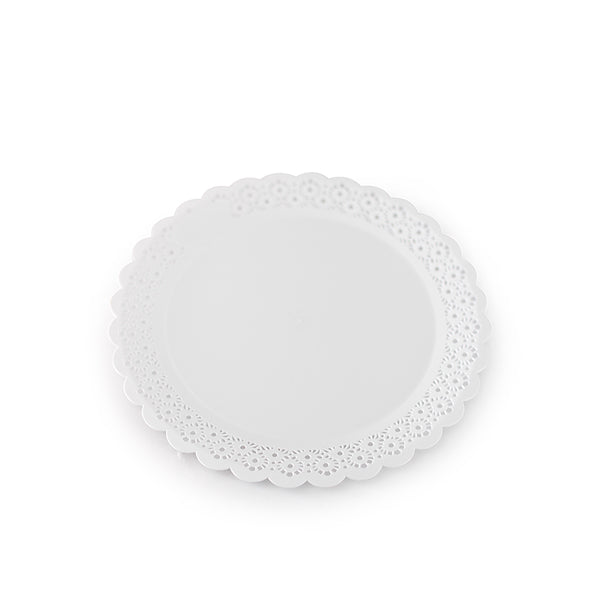 Plato blonda redondo x paq.