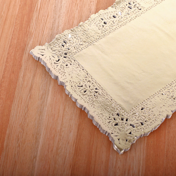 Blonda blanca rectangular calada x 100u.