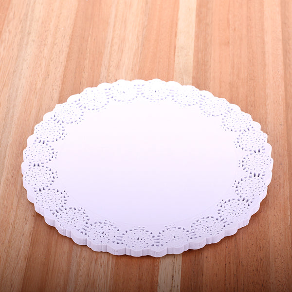 Blonda blanca circular calada x 100u.