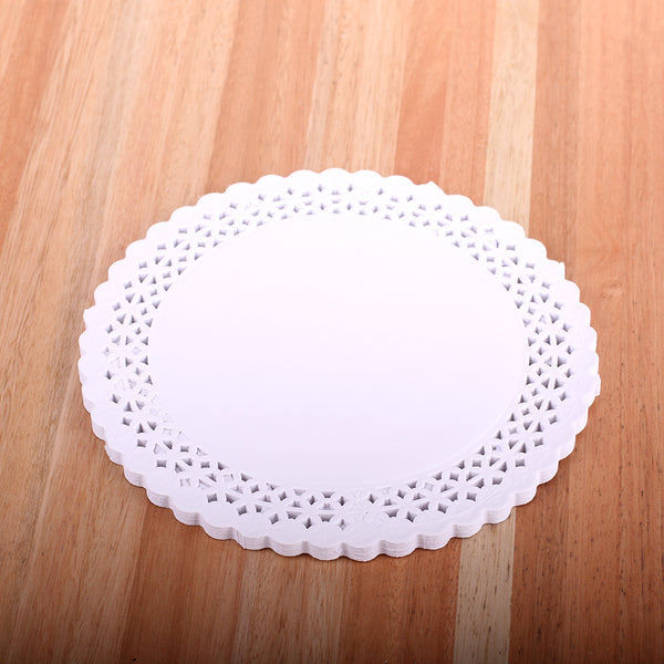 Blonda blanca circular calada x 100u.