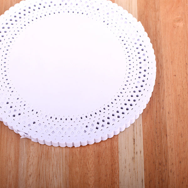 Blonda blanca circular calada x 100u.