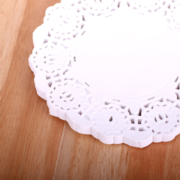 Blonda blanca circular calada x 100u.