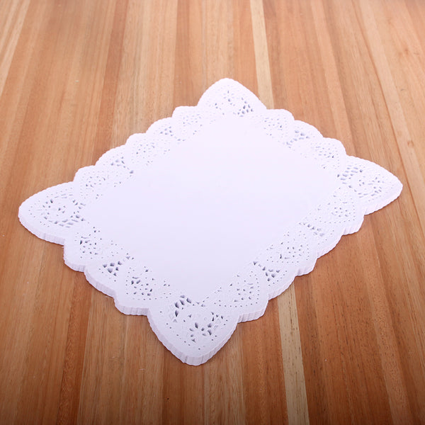 Blonda blanca rectangular calada x 100u.