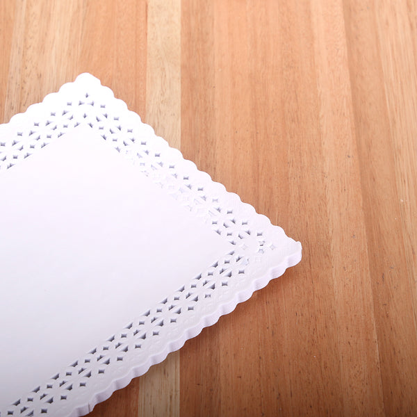 Blonda blanca rectangular calada x 100u.