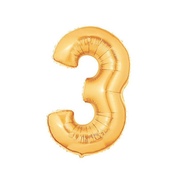 Globo numero metalizado oro 40cm x 1u.