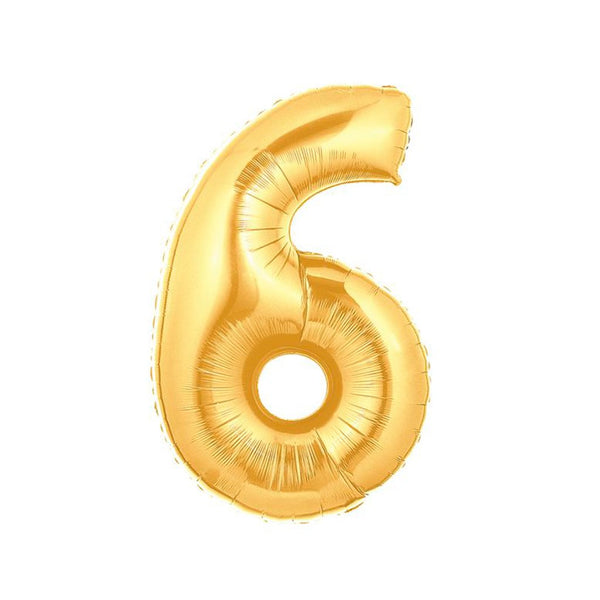 Globo numero metalizado oro 40cm x 1u.