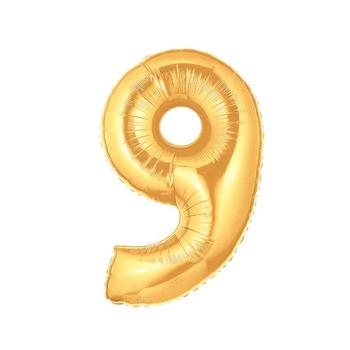 Globo numero metalizado oro 40cm x 1u.