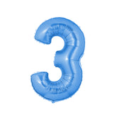 Globo número metalizado 40cm celeste x 1u.