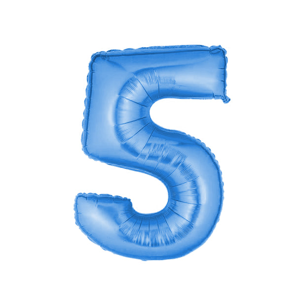 Globo número metalizado 40cm celeste x 1u.