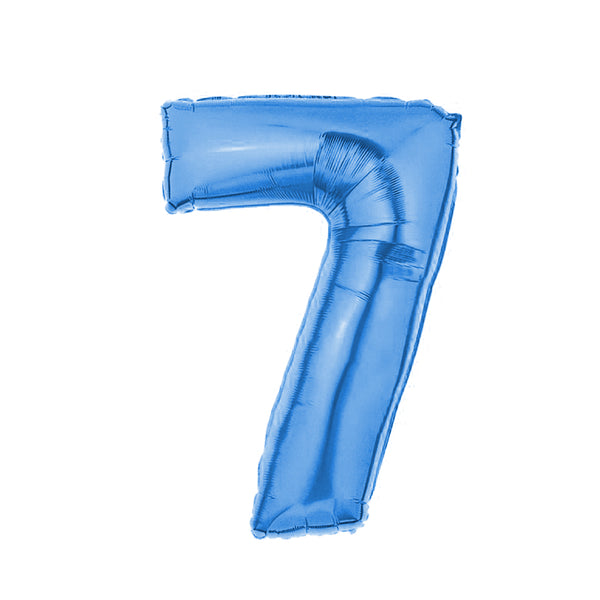 Globo número metalizado 40cm celeste x 1u.