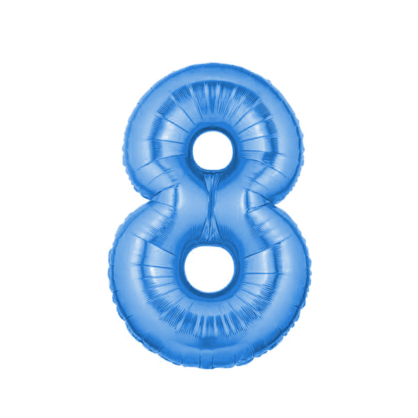 Globo número metalizado 40cm celeste x 1u.