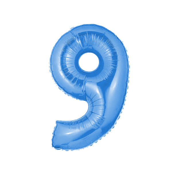 Globo número metalizado 40cm celeste x 1u.