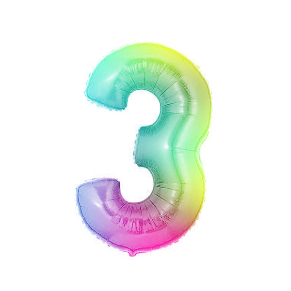 Globo número metalizado 40cm multicolor x 1u.