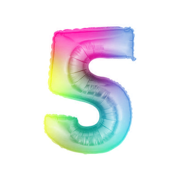 Globo número metalizado 40cm multicolor x 1u.