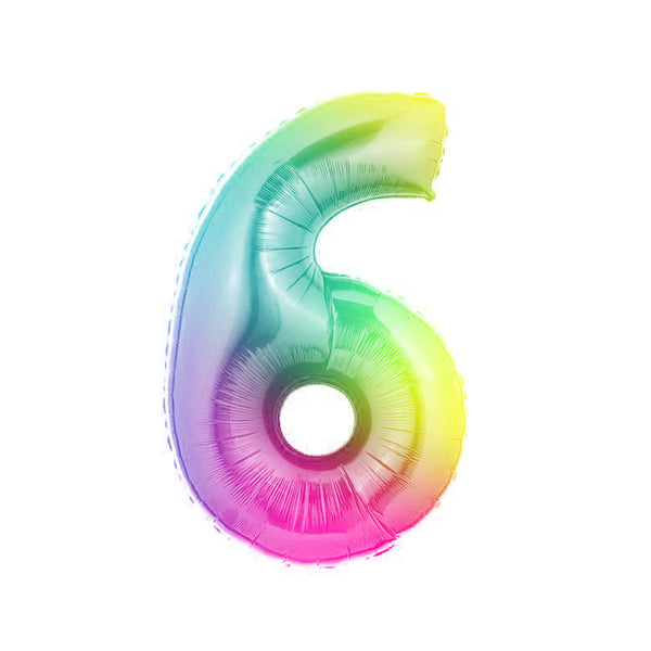 Globo número metalizado 40cm multicolor x 1u.