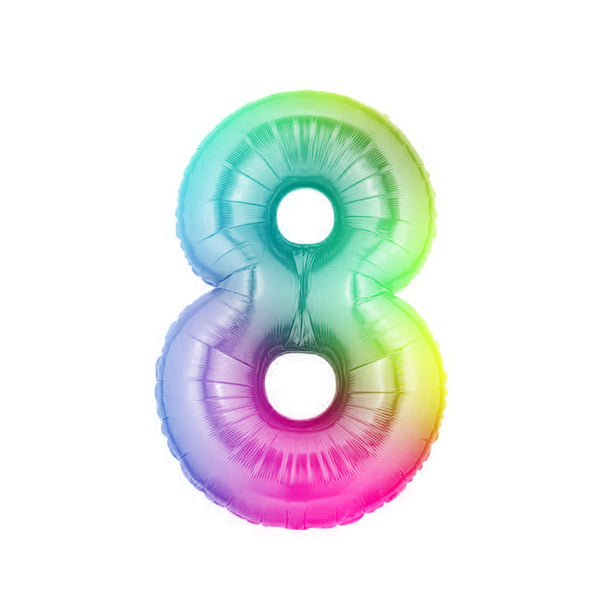 Globo número metalizado 40cm multicolor x 1u.