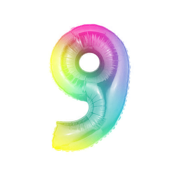 Globo número metalizado 40cm multicolor x 1u.