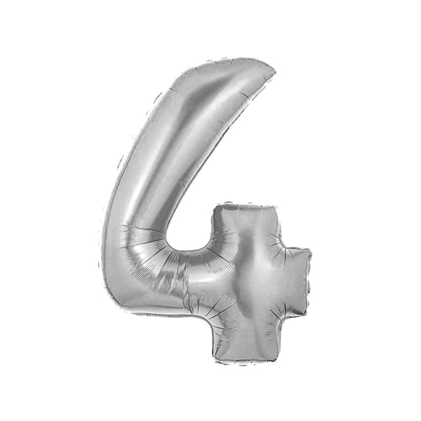 Globo número metalizado plata 40cm x 1u.