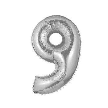 Globo número metalizado plata 40cm x 1u.