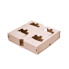 Porta vaso cuadruple kraft x 100u.