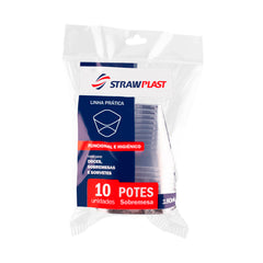 Pote plástico 180ml sin tapa PS x 10u.