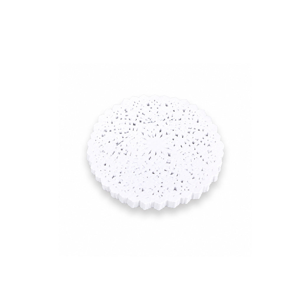 Blonda blanca circular calada x 100u.