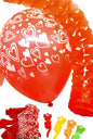 Globo 12" impreso corazones rojos x 25un. liquidación