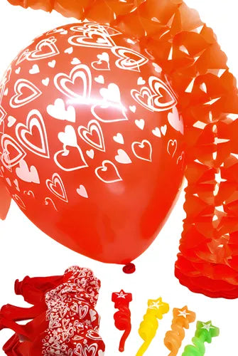 Globo 12" impreso corazones rojos x 25un. liquidación