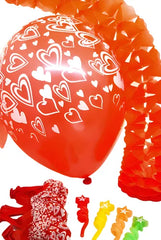 Globo 12" impreso corazones rojos x 25un. liquidación