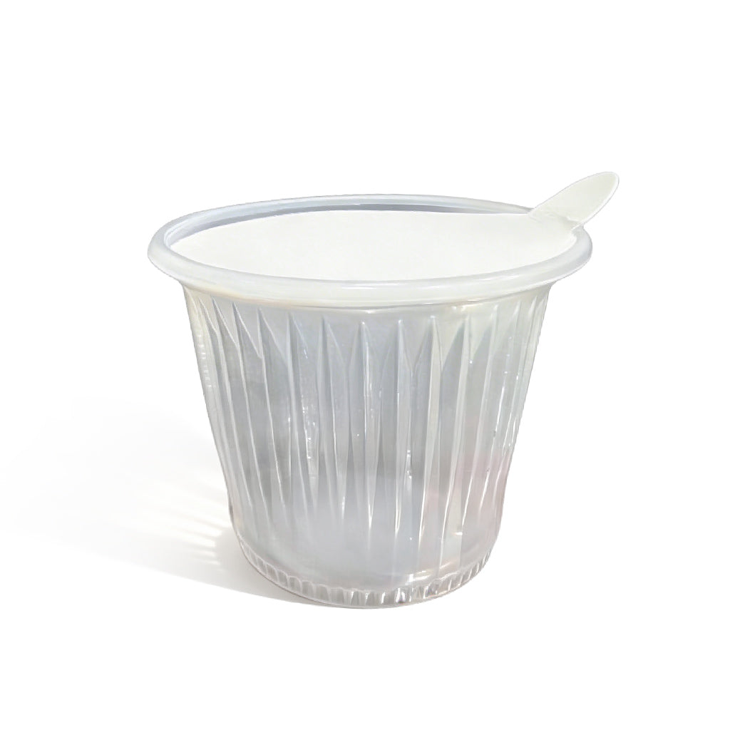 Pote plástico 55cc con tapa x 100un.