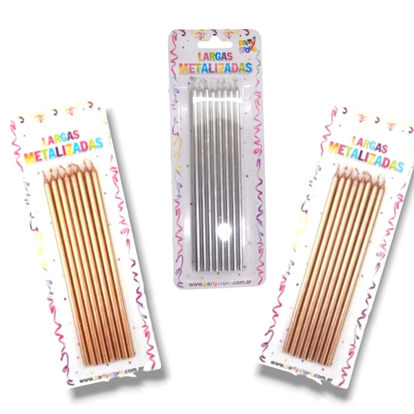 Vela larga metalizada x 8u.