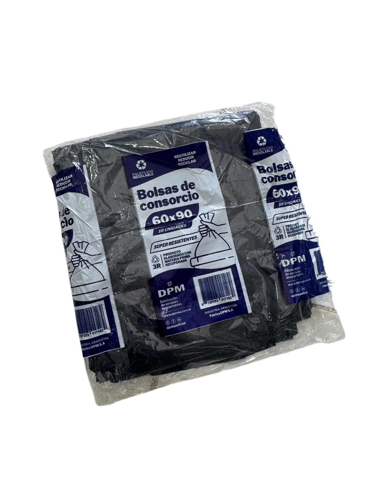 Bolsa consorcio 60x90 B/D negra x 10 unidades.